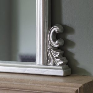 Distressed Silver Overmantle Wall Mirror