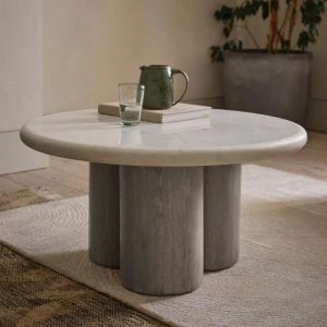 Atkin & Thyme Column Marble Coffee Table