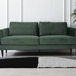 green velvet 3 seater sofa