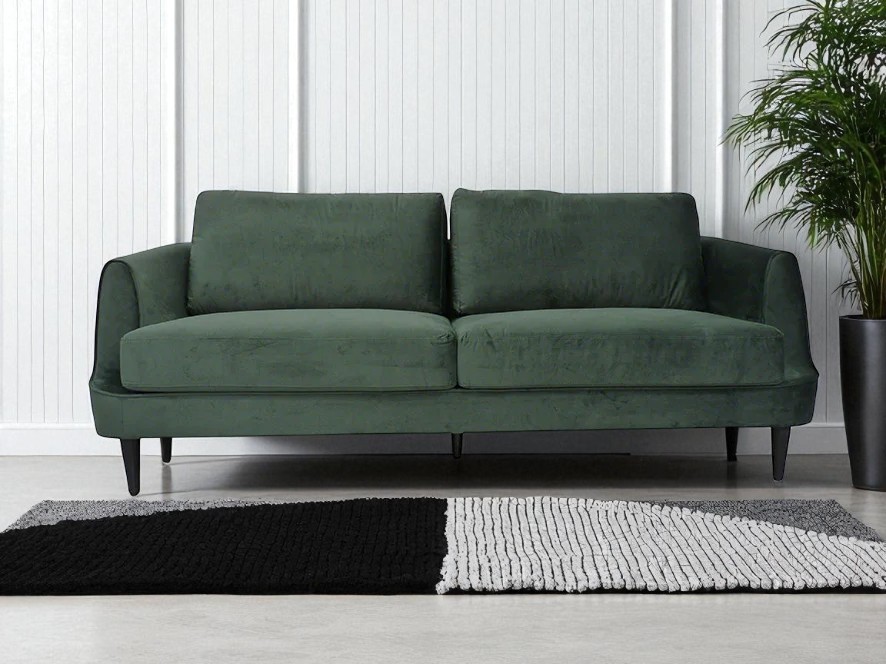 green velvet 3 seater sofa