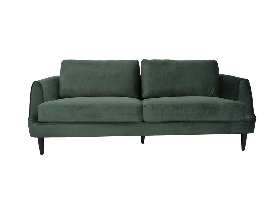 green velvet 3 seater sofa