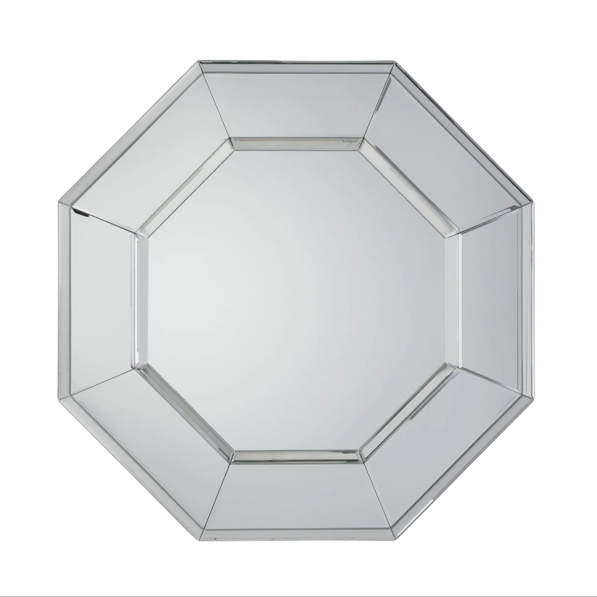 bevelled octagonal glass wall mirror