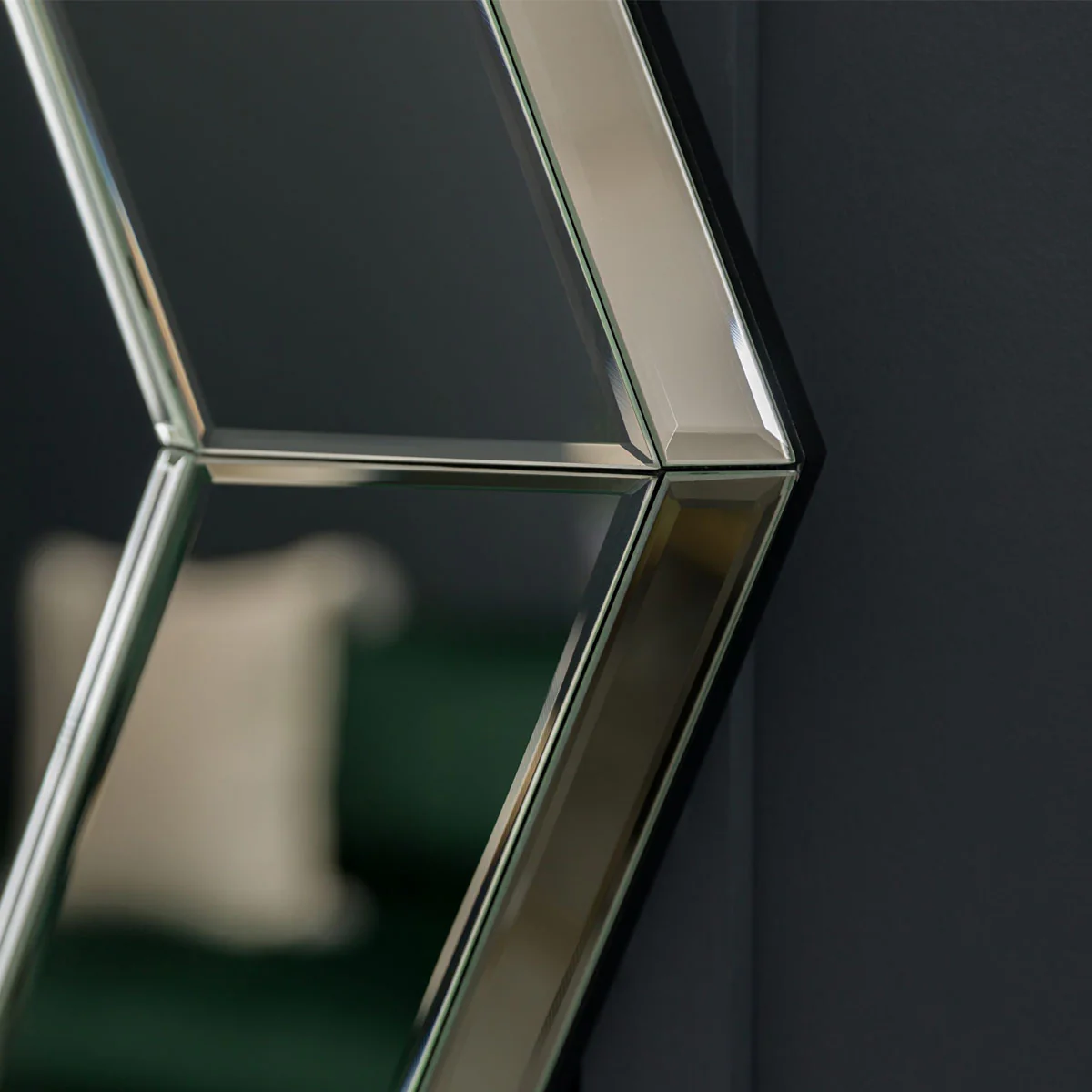 bevelled octagonal glass wall mirror