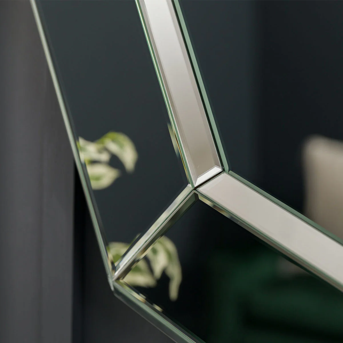 bevelled octagonal glass wall mirror