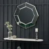 bevelled octagonal glass wall mirror