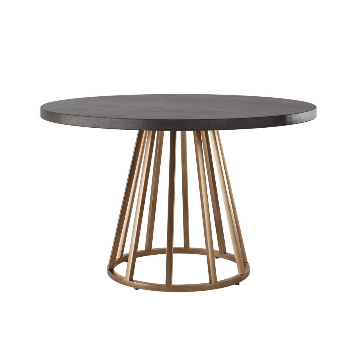 Brass and concrete resin dining table