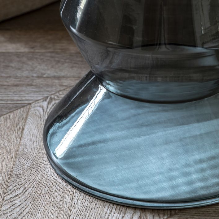 grey smoked glass and marble side table