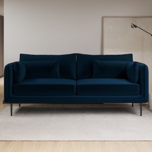 Navy Velvet 3-Seater Sofa