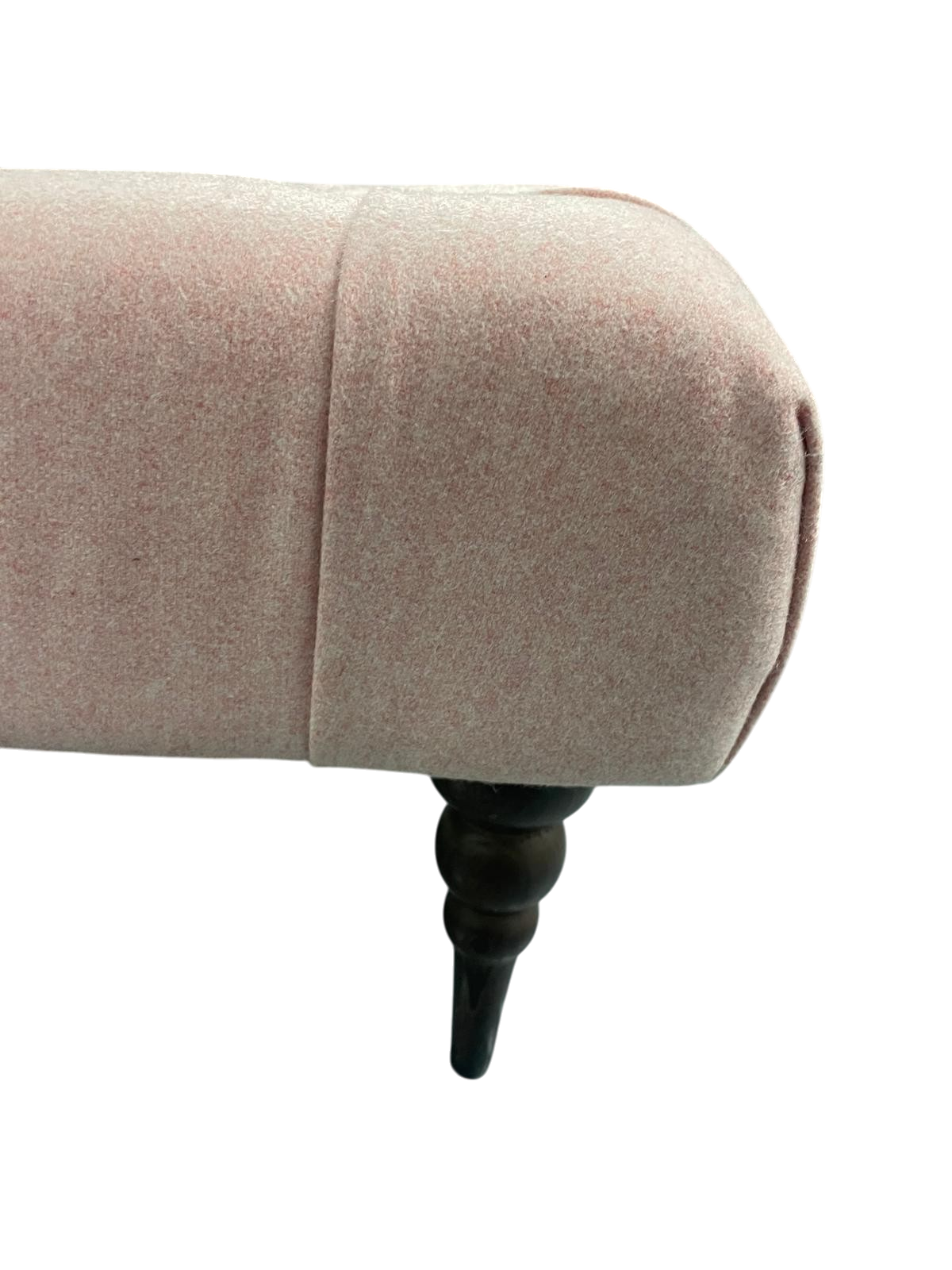 pink button-tufted upholstery footstool