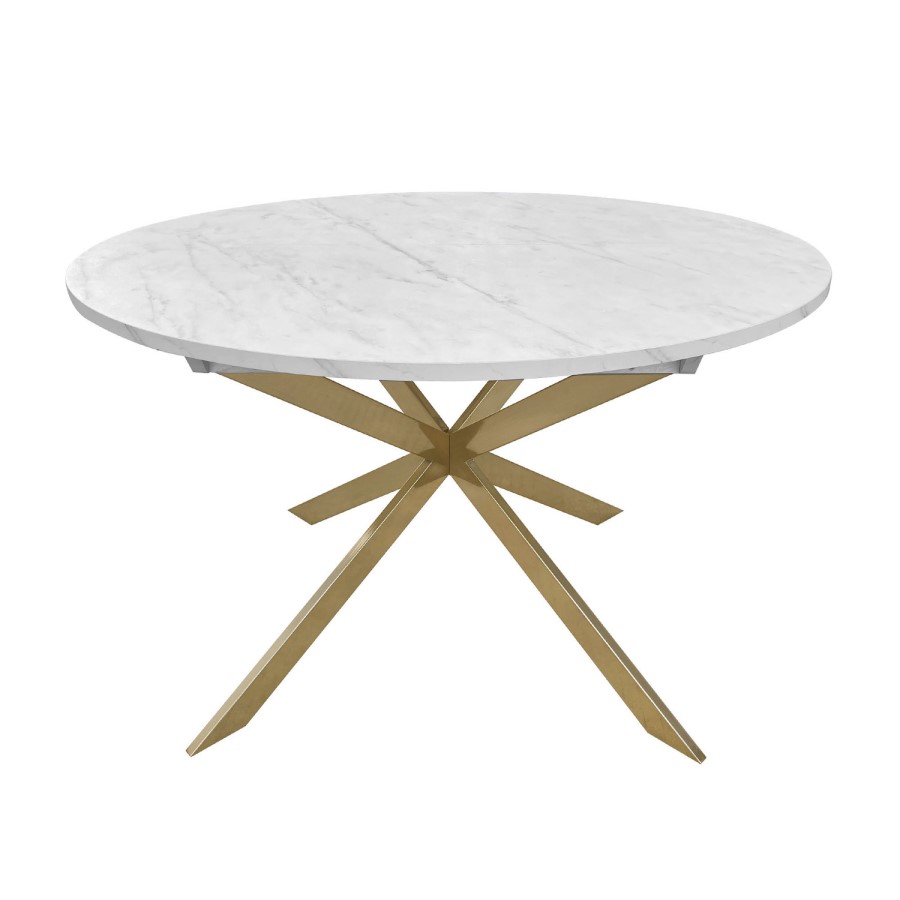 white marble effect extendable dining table. seats 4-6