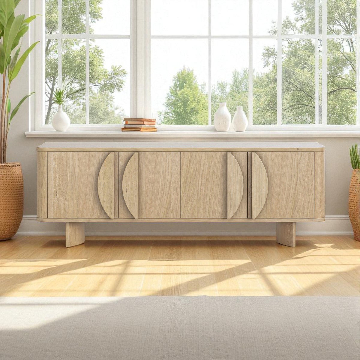 Large oak media unit