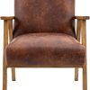 Brown leather armchair