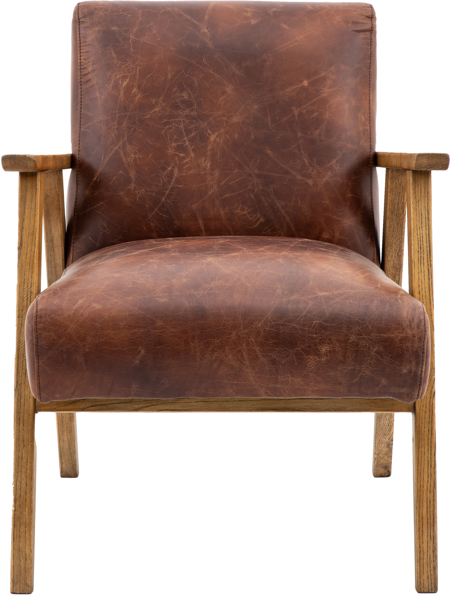 Gallery Direct Neyland Brown Leather Armchair_1 Brown leather armchair