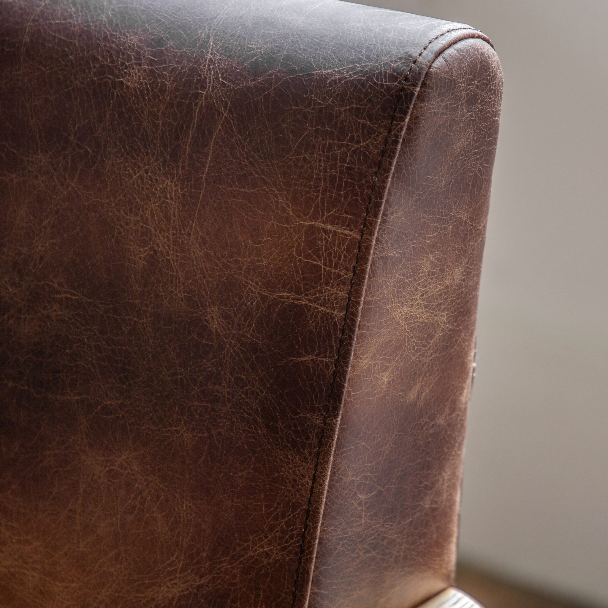 Gallery Direct Neyland Brown Leather Armchair_3 Brown leather armchair