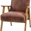 Brown leather armchair