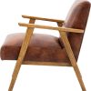 Brown leather armchair