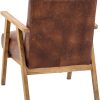 Brown leather armchair
