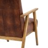 Brown leather armchair