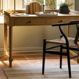 Set of 4 black wishbone dining chairs
