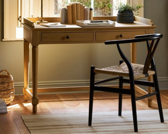 Set of 4 black wishbone dining chairs