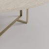 Maple wood and gold brass dining table. Seats 4-6.