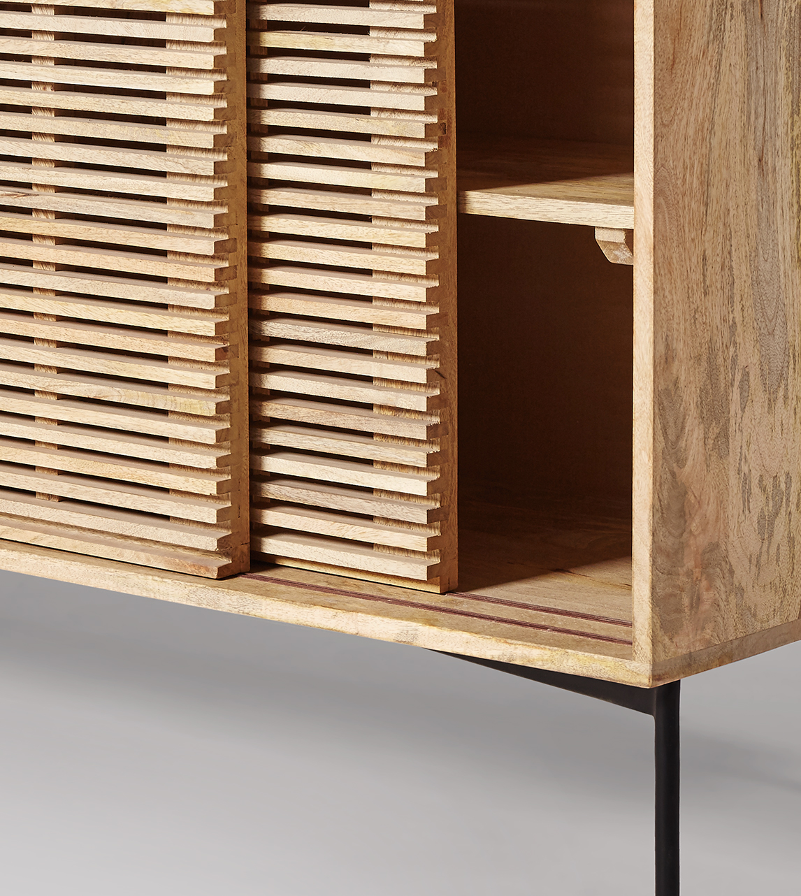 Swoon Editions Weaving Cabinet_6 Weaving Mango Wood Sideboard by Swoon Editions — natural woven front detail