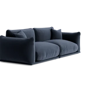 Loaf Blockbuster Modular Sofa | Liquorice Blue Velvet, 2-Seater